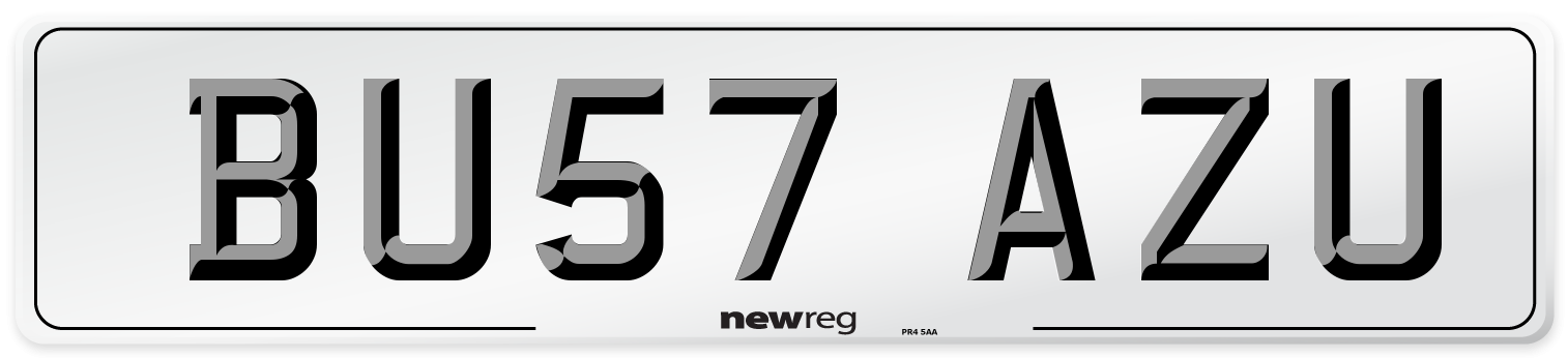BU57 AZU Number Plate from New Reg